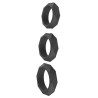 Hidden Desire Lot de 3 Cockrings Silicone Heavy C-Ring Noirs